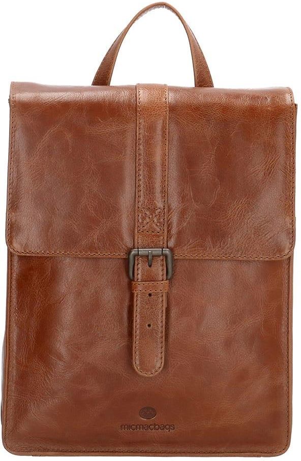 Micmacbags Skórzany plecak w kolorze jasnobrązowym 25 x 31,5 x 8 cm