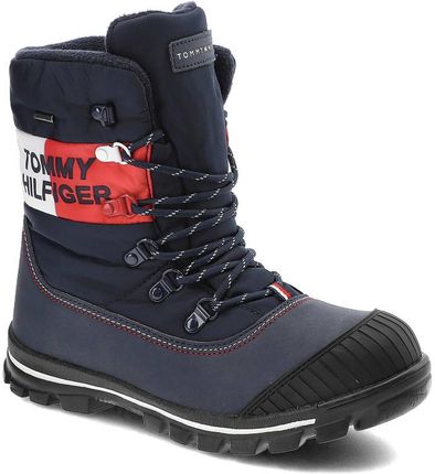 Granatowe Śniegowce Big Star Ocieplane Buty Damskie