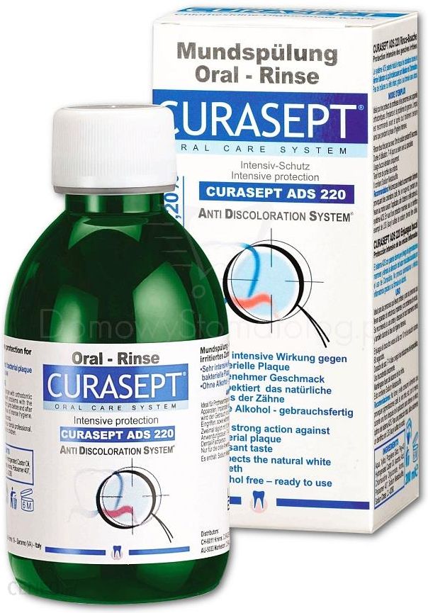 CURAPROX CURASEPT ADS 220 Płyn leczniczy do jamy ustnej z 200ml - Opinie i ceny na