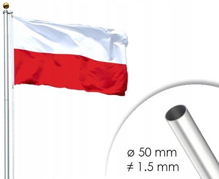 Maszt 1.5 Aluminiowy Flagowy 6,20M Flaga Polska