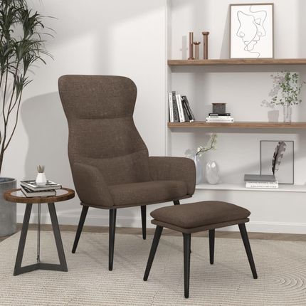 Vidaxl Fotel Z Podnóżkiem Taupe Obity Tkaniną 3097438