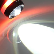 Zdjęcie Halogen motocyklowy U3 z czerwonym ringiem LED CREE - Wiązów
