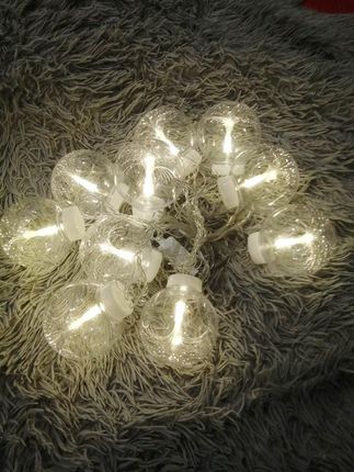 Lampki choinkowe kule led światłowód ciepłe