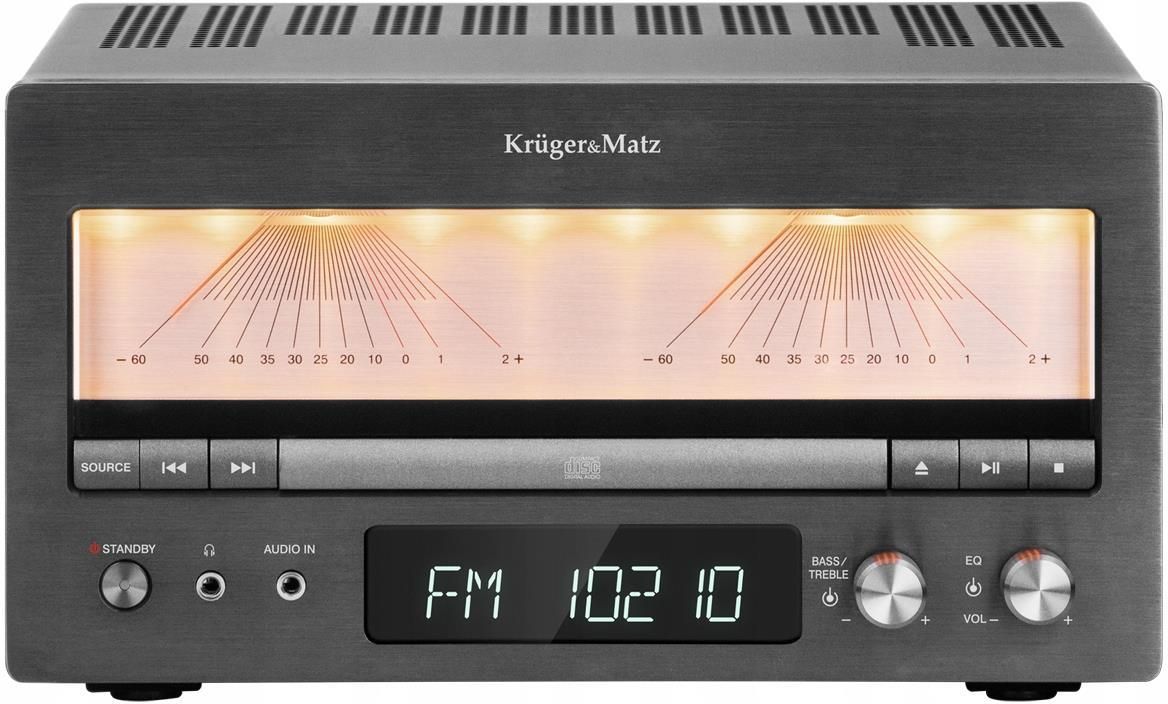 Wieża HiFi Kruger&Matz KM1995 (Wzmacniacz klasy A, CD, USB,  Bluetooth, radio cyfrowe DAB+, FM)