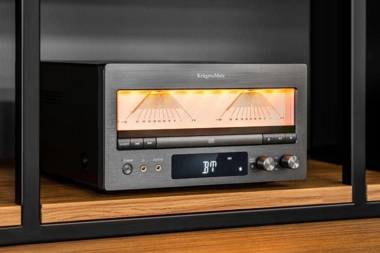 Wieża HiFi Kruger&Matz KM1995 (Wzmacniacz klasy A, CD, USB,  Bluetooth, radio cyfrowe DAB+, FM)