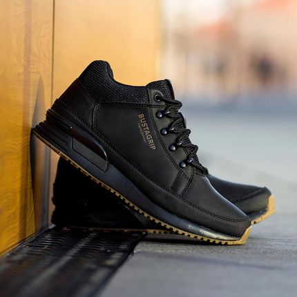 Skórzane buty męskie sneakersy czarne Cruiser Bustagrip