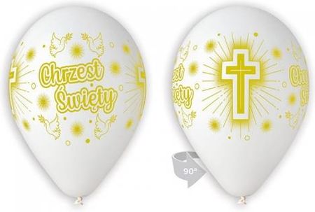 Balon Biały Chrzest Święty 30Cm 1szt. A1611A