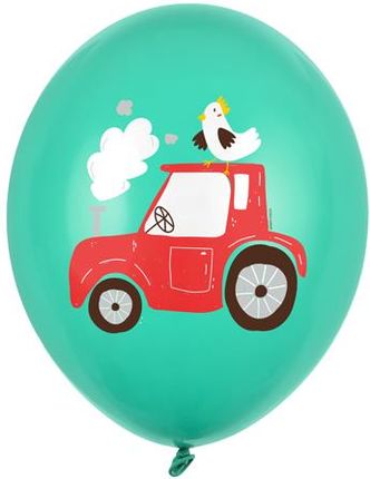 Balon Turkusowy Traktor 30Cm 1szt. A1430X