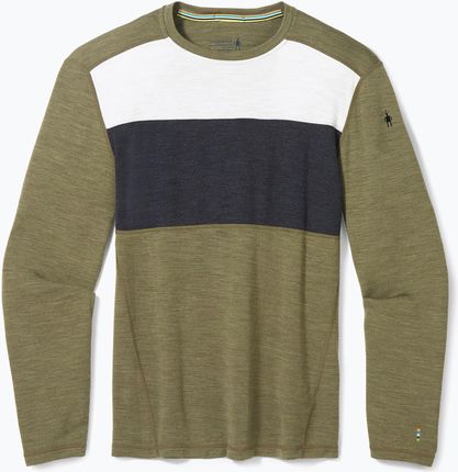 Smartwool Koszulka Męska Classic Thermal Merino Base Layer Colorblock Crew Boxed Zielona 16354