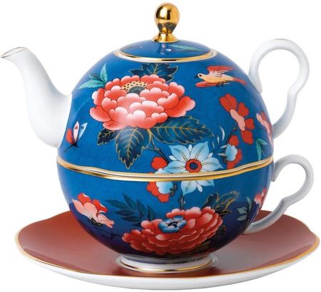 Wedgwood Paeonia Blush Tea For One Dzbanek z filiżanką 450ml niebieski