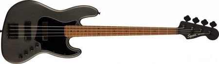 Squier FSR Contemporary Active Jazz Bass HH RMN SGM Roasted Maple Fingerboard Black Pickguard Satin Graphite Metallic