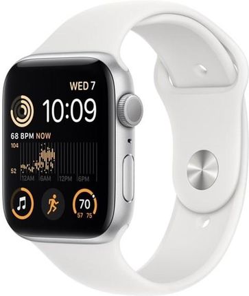 Apple Watch SE 2022 GPS 44mm Silver Aluminium Case with White Sport Band (MNK23DHA)