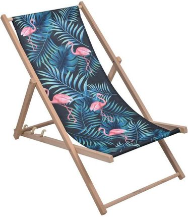 Leżak Plażowy Flamingi Drewniany