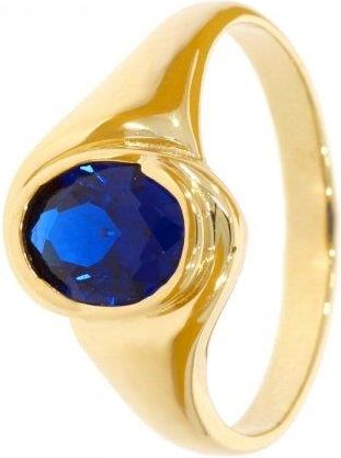 Złoty pierścionek z szafirem syntetycznym PR.00111 pr.585