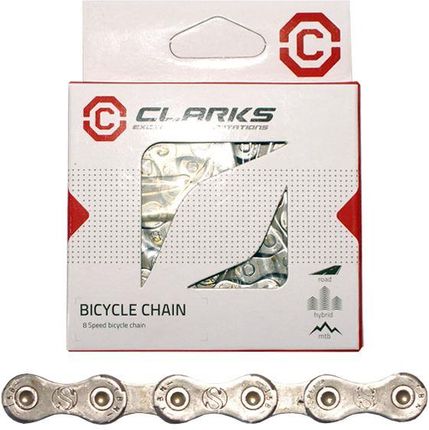 Clark'S Clarks C8 Łańcuch Rowerowy 8-Rzędowy 116 Ogniw Szosa/Mtb Srebrny