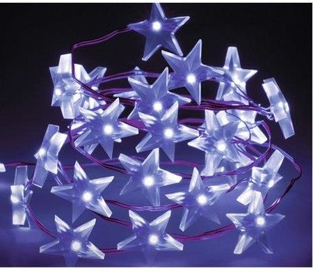 Lampki Na Druciku Gwiazdki 40 Led Zimne Białe 2M Girlanda Ip20 Baterie 140105