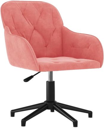 Obrotowe Krzesło Biurowe Różowe Tapicerowane Aksamitem
