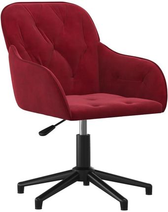 Obrotowe Krzesło Biurowe Winna Czerwień Obite Aksamitem