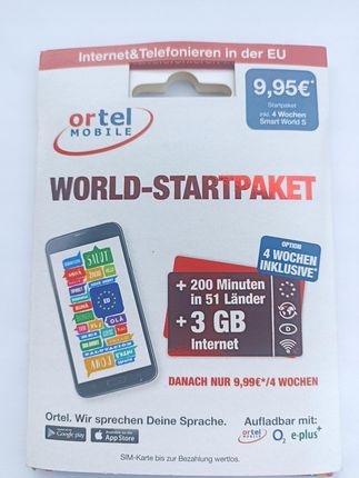 Karta Sim Ortel Mobile Niemcy 10 Euro