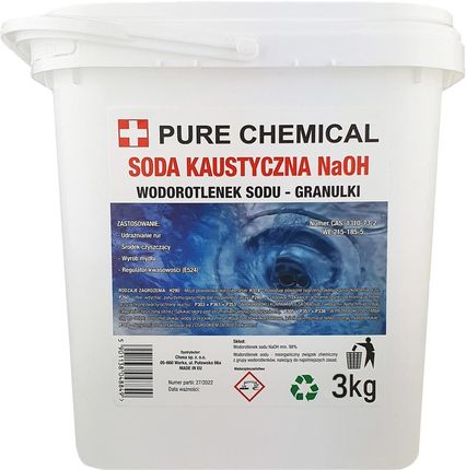 Pure Chemical Soda Kaustyczna 3Kg Do Rur Syfonu Pue Czysty Wodorotlenek Sodu