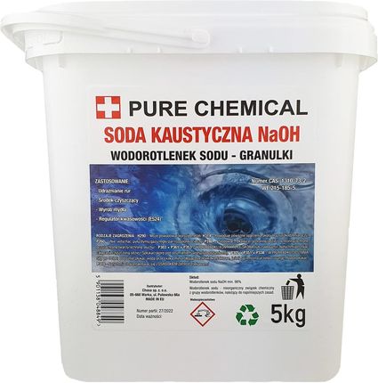 Pure Chemical Soda Kaustyczna 5Kg Do Rur Syfonu Pue Czysty Wodorotlenek Sodu