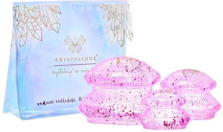 Silikonowe Bańki Do Masażu Ciała Różowe - Crystallove Crystal Body Cupping Set Rose