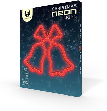 Neon LED CHRISTMAS DZWONKI czerwone Bat + USB FLNE17 Forever Light