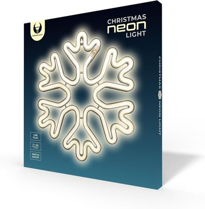Neon LED CHRISTMAS PŁATEK ŚNIEGU biały Bat + USB FLNE20 Forever Light
