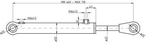 Zychar Cylinder hydrauliczny siłownik wysuwu motowideł CJ2F16/40/22/250z 5040995130 Bizon 5040995390