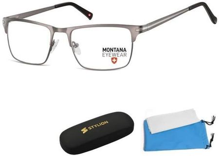 Montana Oprawki Korekcyjne Okulary Optyczne Prostokątne Flex Mm604C Grafitowy + Srebrny