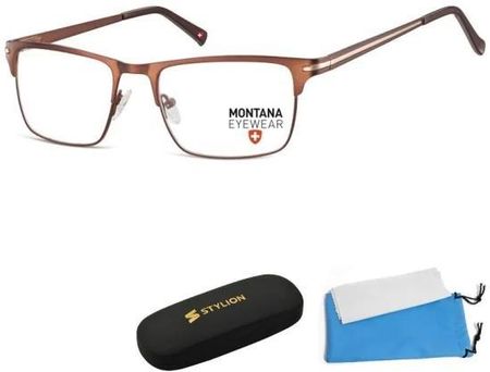 Montana Oprawki Korekcyjne Okulary Optyczne Prostokątne Flex Mm604E Brązowy + Złoty