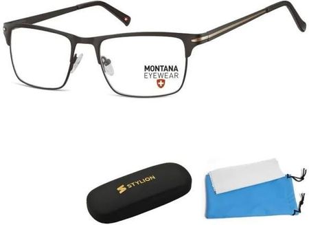 Montana Oprawki Korekcyjne Okulary Optyczne Prostokątne Flex Mm604G Czarny + Złoty