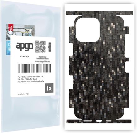 Folia Na Tył+Boki Carbon Pixel Czarny Do Apple Iphone 13 Pro Max (407588)
