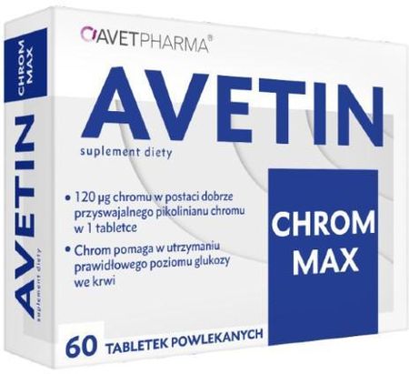 Avet Pharma Avetin Chrom Max 60Tabl. Opinie i ceny na Ceneo.pl