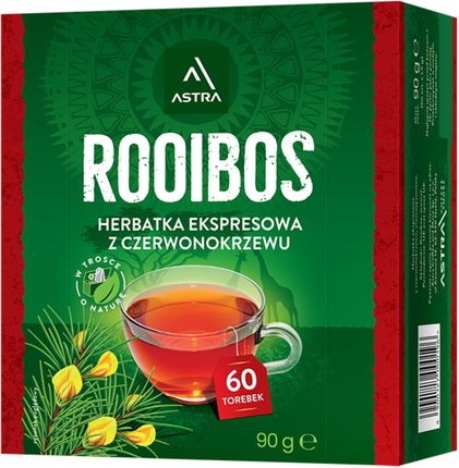 ASTRA Rooibos - ekspresowa herbatka z czerwonokrzewu, 60 torebek 