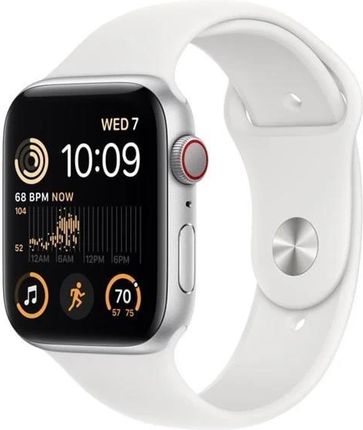 Apple Watch SE 2022 GPS 44mm Silver Aluminium Case with White Sport Band (MNQ23DHA)