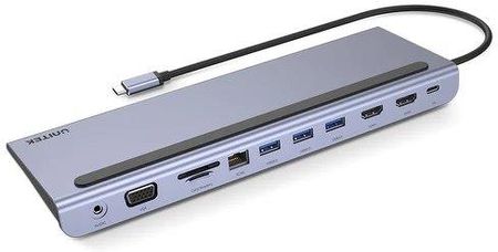 Unitek Hub USB 11 w 1, USB-C, RJ45, MST, 100W PD