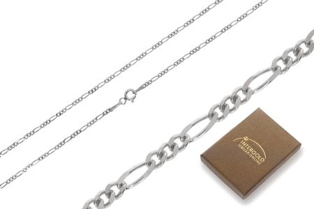 5 Srebrny łańcuszek figaro rodowany Próby 925 (60 cm)