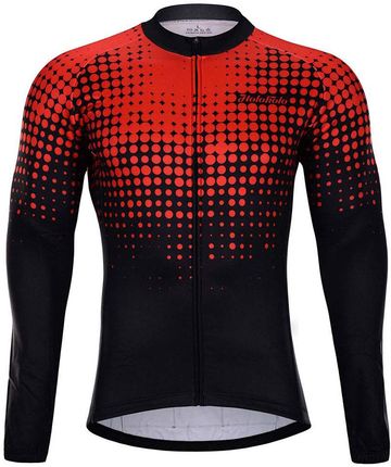 HOLOKOLO Letnia koszulka kolarska z długim rękawem - FROSTED SUMMER - czerwony/czarny XS