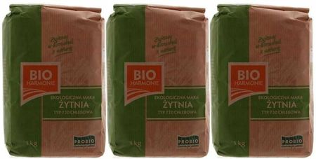 ProBio Pro Bio 3 x Mąka Żytnia Typ 720 Chlebowa 1kg Bioharmonie