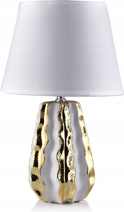 LARA RIBBON LAMPA h38x13cm biało złota