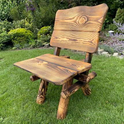 Krzesło Ogrodowe Drewniane Przypalanie + Impregnacja 60X65X90cm