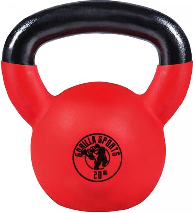 Gorilla Sports Kettlebell Treningowy Gumi 20kg  Czerwony