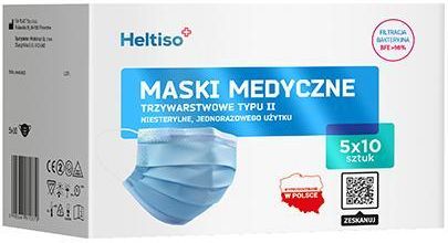 Medicinae Heltiso Maski Medyczne Trzywarstwowe Typu Ii 5X10szt.