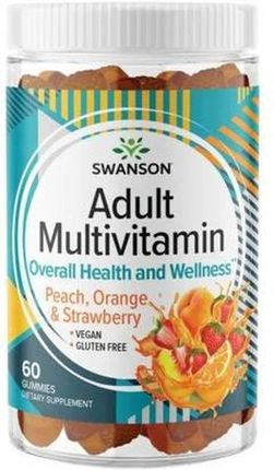 Swanson Adult Multivitamin Żelki Multiwitamina Dla Dorosłych Brzoskwinia Pomarańcza Truskawka 60szt.