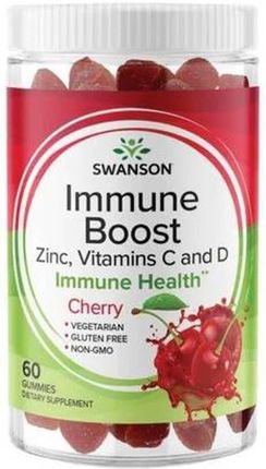 Swanson Immune Boost W Żelkach Acerola Cynk Witamina C & D Smak Wiśniowy 60szt.