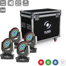 FLash 4x LED MOVING HEAD 36x10W RGBW 4in1 ZOOM 3 SECTIONS ver.03.22 zestaw