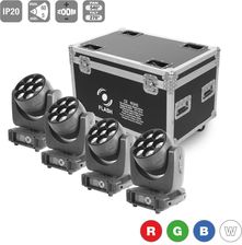 Flash 4x LED Moving Head 7x40W Zoom 3,5°-55° +Case - zestaw