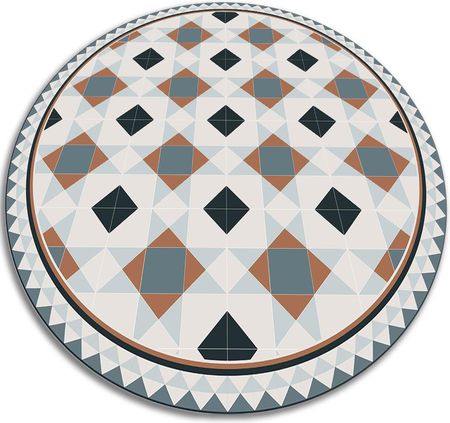 Dywanomat Dywan Okrągły Winylowy Okrągła Geometryczne Romby Fi 140 Cm Dww-W0007184_Fi 140