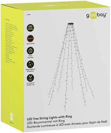Goobay Lampki Choinkowe Łańcuch Świetlny Z Pierścieniem 200 Led 6,5M 23030